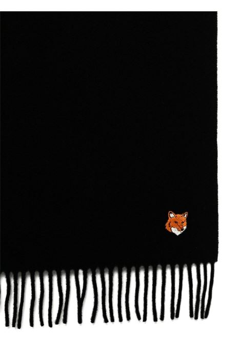 fox head scarf unisex black MAISON KITSUNÉ | PM06201WB0044P199